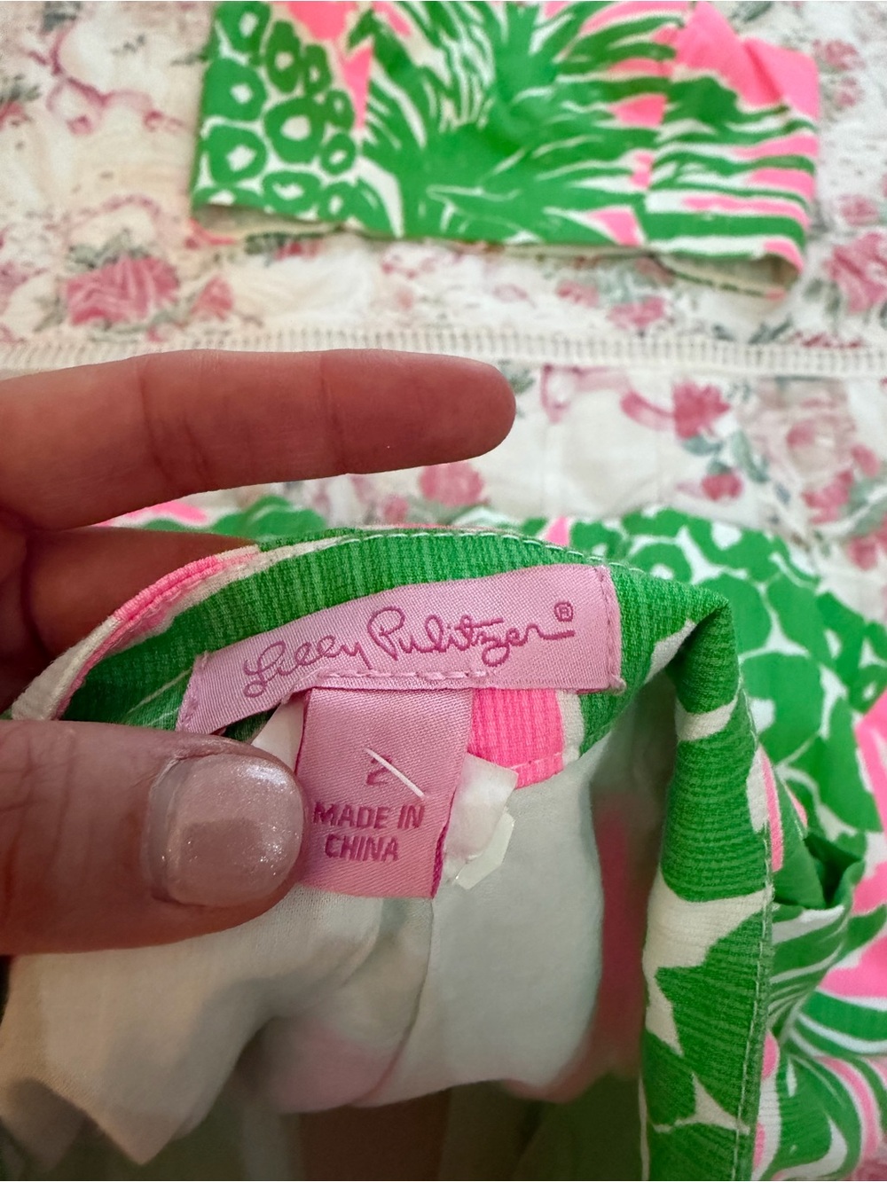 Lilly Pulitzer Pink & Green Tropical Print Pleated Skirt Set - Picture 7 of 8